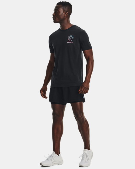 Men's UA Run Gradient Grid Short Sleeve, Black, pdpMainDesktop image number 2